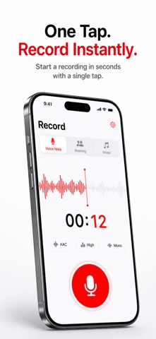 Easy Voice Recorder: Audio App iPhone screenshot