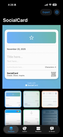 SocialCard: AI Card Builder app screenshot