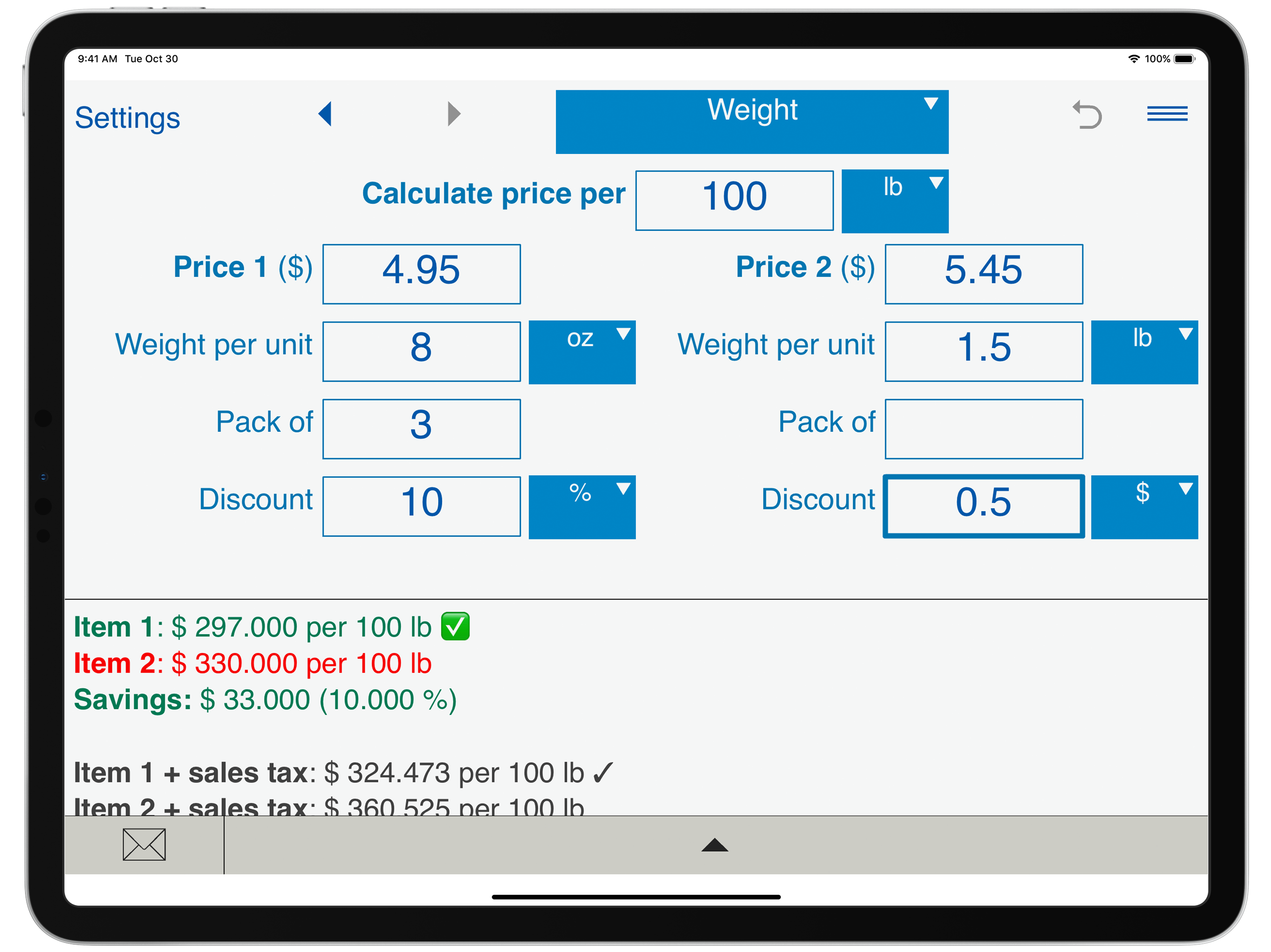 Unit Price Comparison screenshot 15