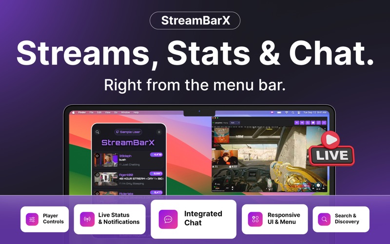 StreamBarX For Twitch app screenshot