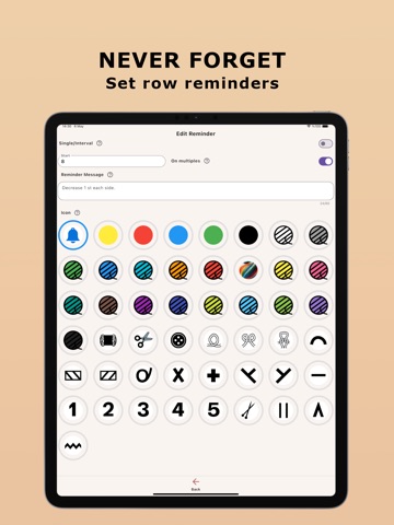 Knitting Row Counter & Tracker iPad screenshot