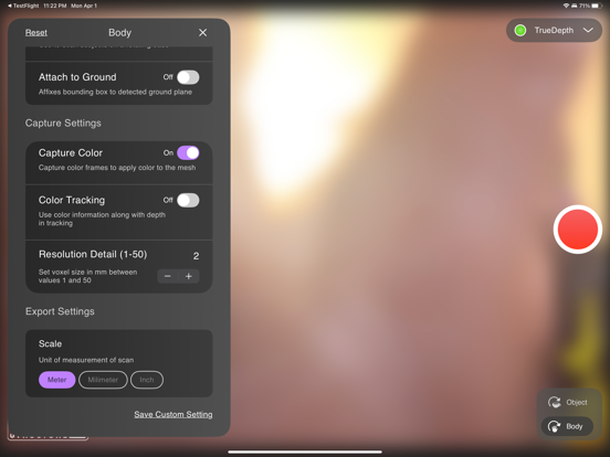 Structure Capture, 3D Scanning iPad screenshot 5 - Utilities app