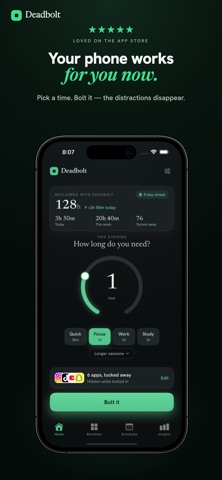 Deadbolt: Screen Time Blocker Screenshot 1 of 8