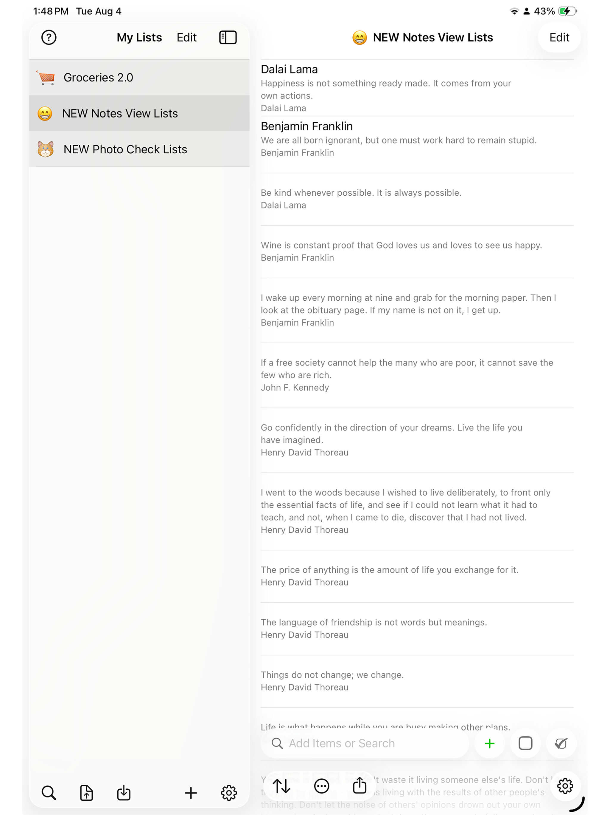 My Lists screenshot 9