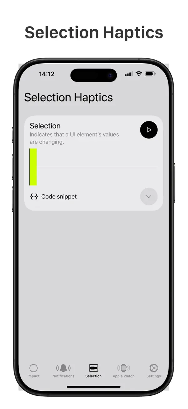 #6. Haptics - Test Device Feedback (iOS) Podle: Ivan Obodianskyi