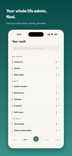 OneVault — Life Admin screenshot 2