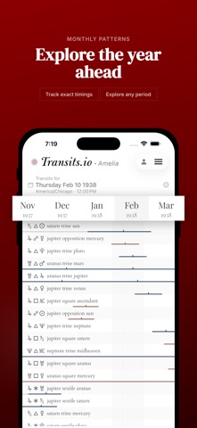 Transits.io Astrology Calendar iPhone screenshot