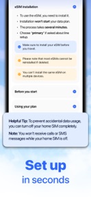 Toggle eSIM card for Travel screenshot