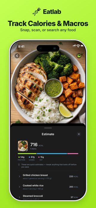 Calorie & Macro Log - Eatlab Screenshot 1 of 6