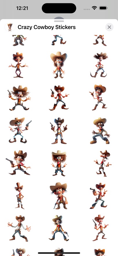 Crazy Cowboy Stickers