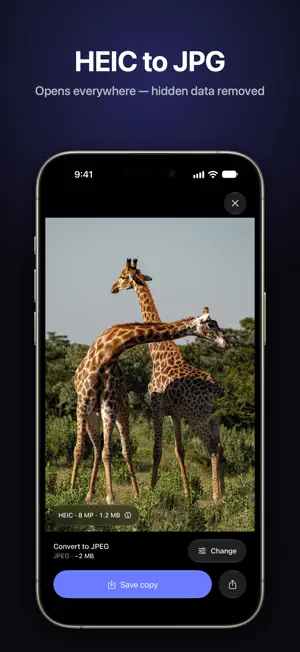 HEIC to JPG Converter – NoExif screenshot 1