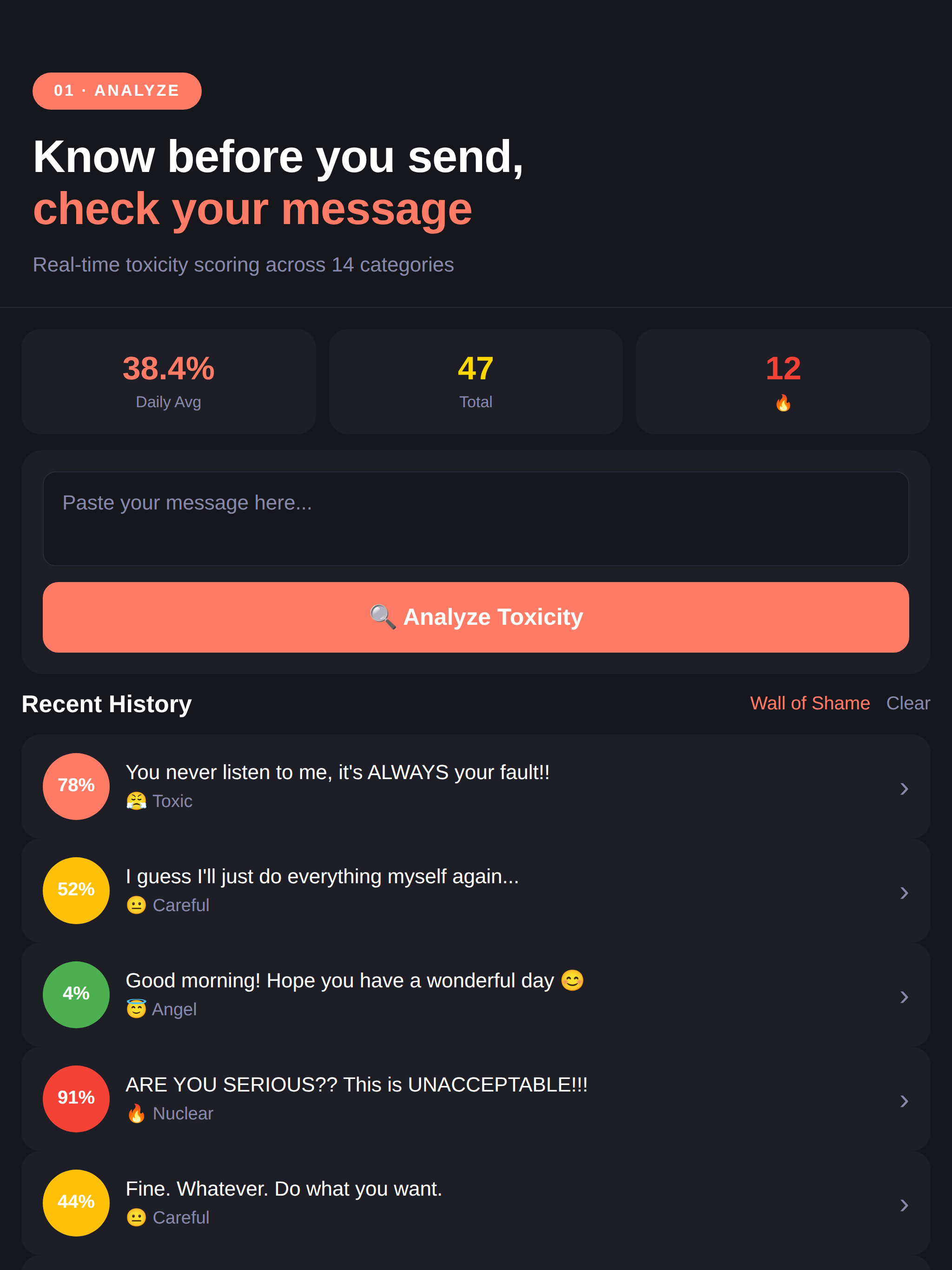 Toximeter: Toxic Text Analyzer