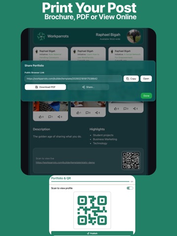WorkParrots: Portfolio Network iPad screenshot