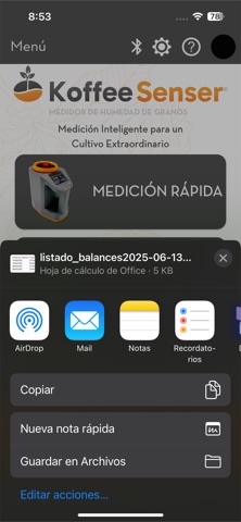 KoffeeSenser iPhone screenshot