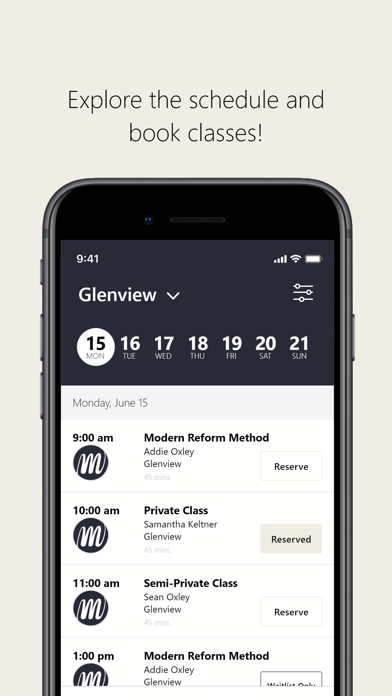 Modern Reform Pilates Screenshot