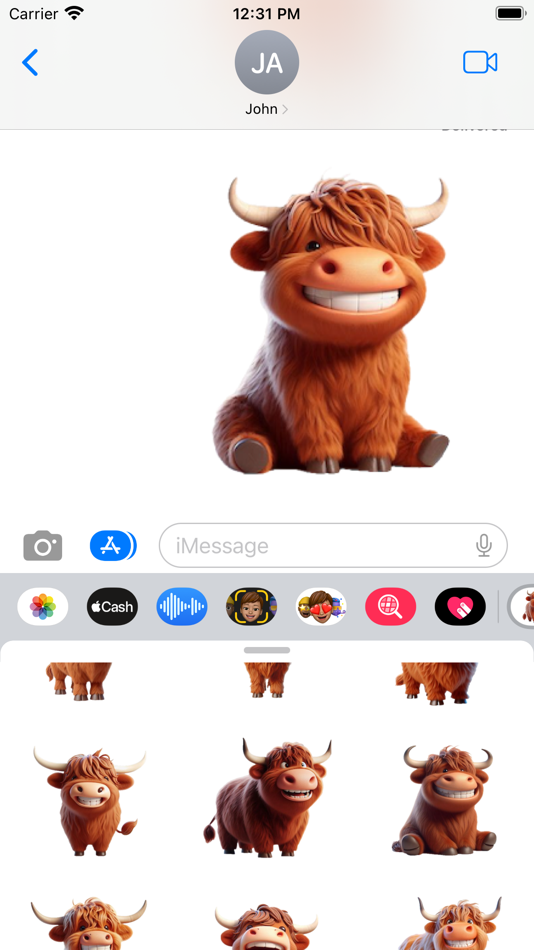 #5. Happy Highland Cow Stickers (iOS) Podle: Paul Scott