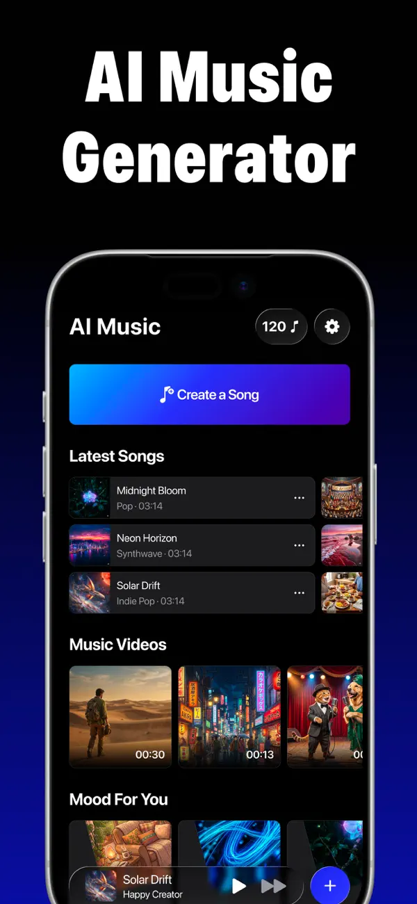Screenshot #1 pour AI Music ‐ AI Song Generator