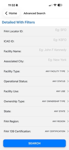 Airports/Facilities Directory screenshot