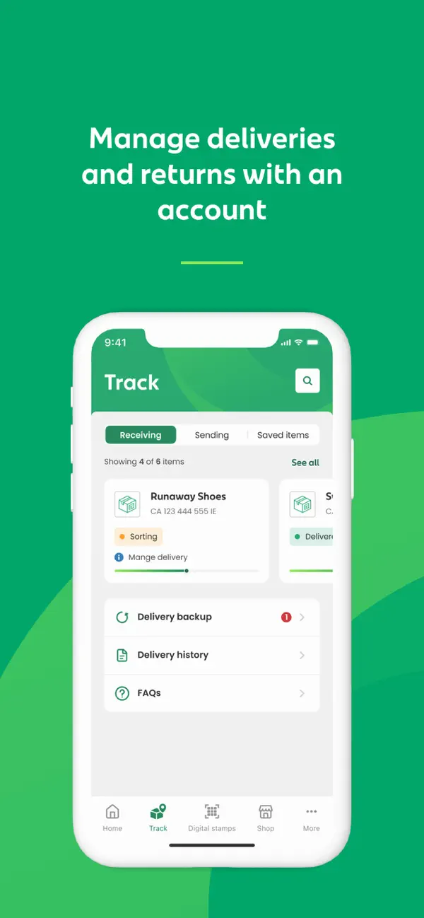 Screenshot #1 pour An Post: Track & Manage