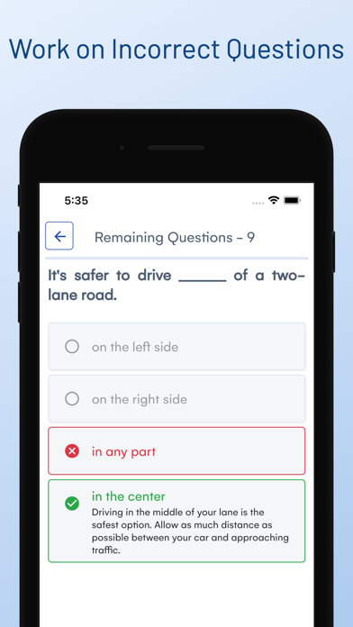 Indiana BMV Driver Permit Test Screenshot