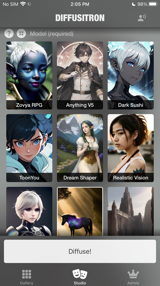 #7. Diffusitron - AI Art (iOS) Podle: Extropolis