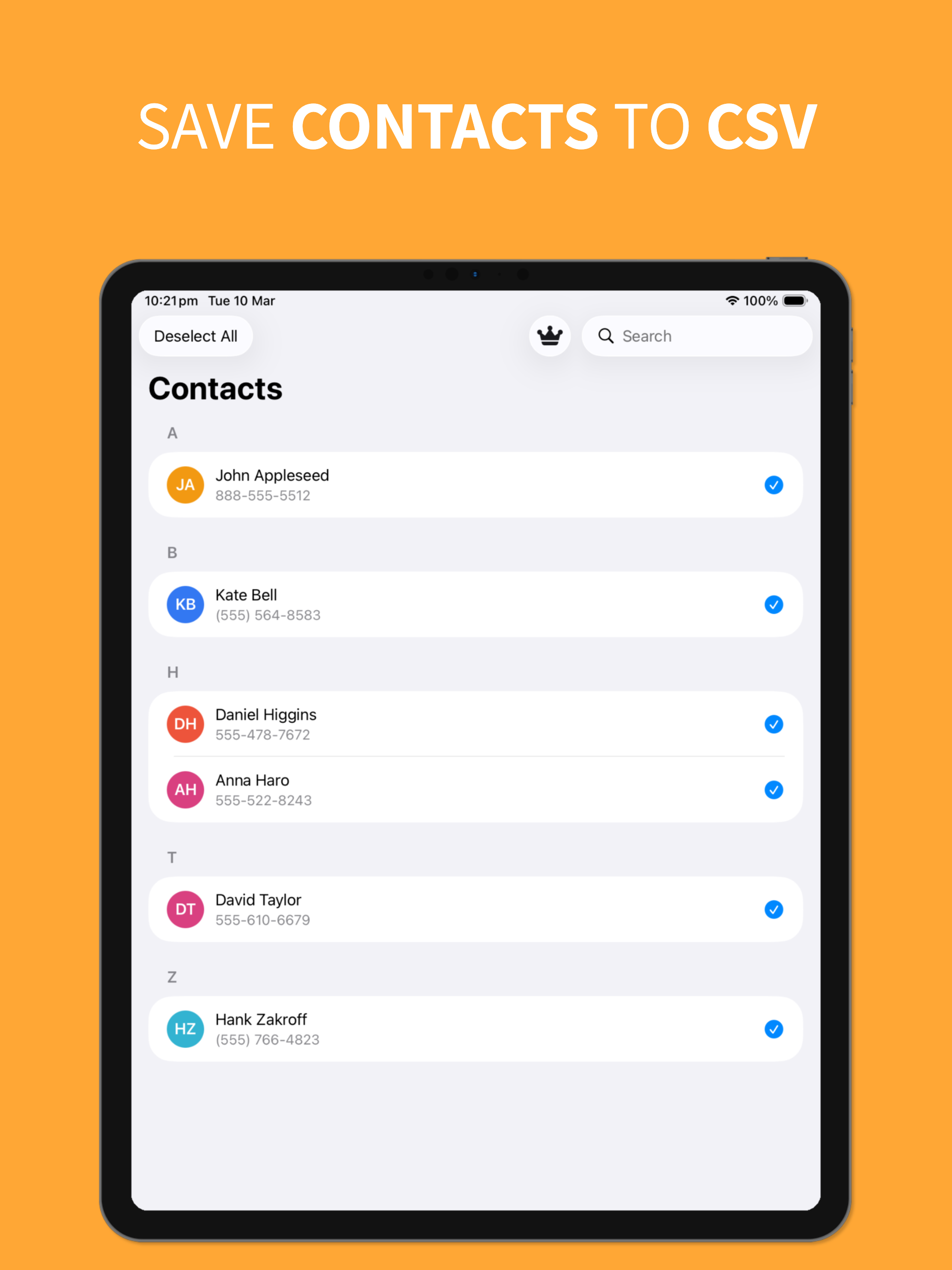 Contacts Exporter: Backup CSV