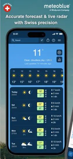 Meteoblue Weather & Radar Maps iPhone-skjermbilde 1