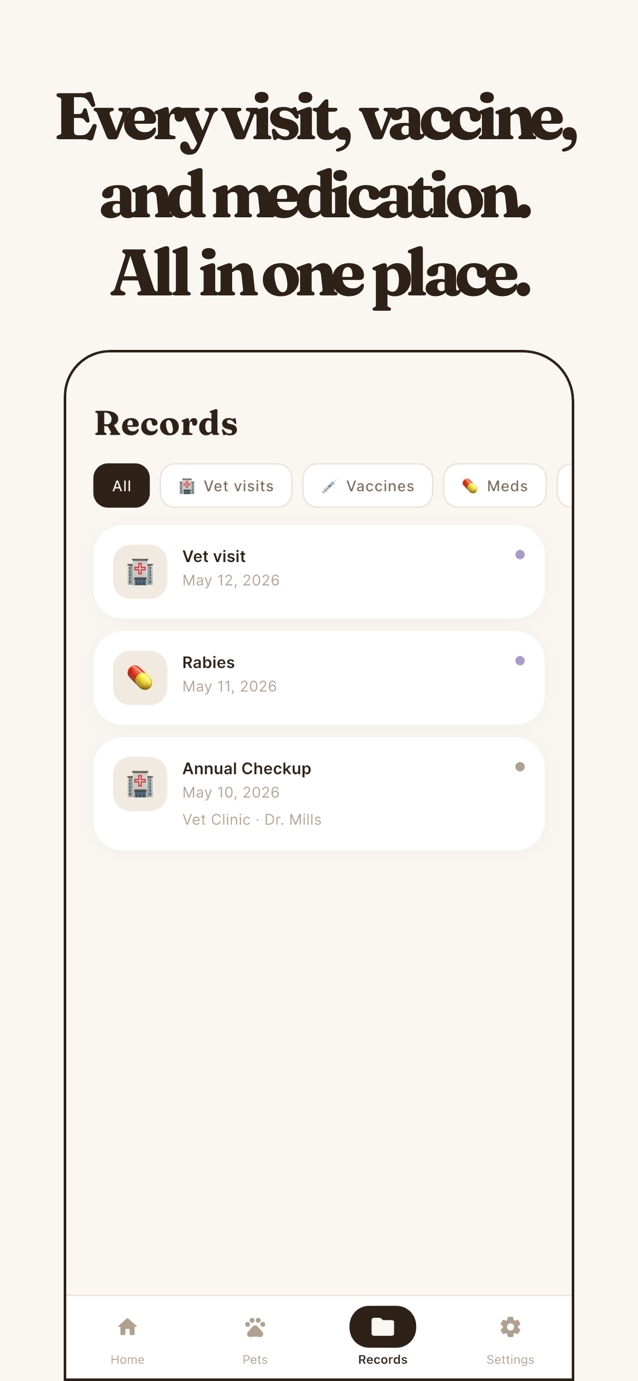 Mochii: Pet Health & Records
