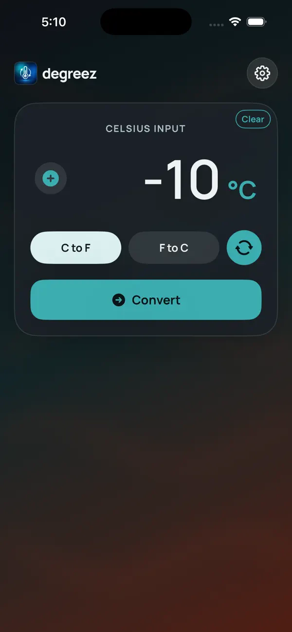 Screenshot #2 pour Degreez: Temperature Converter