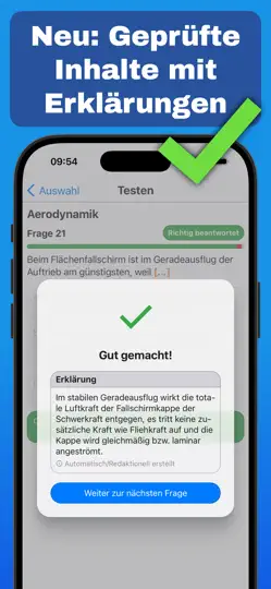 Screenshot von Fallschirmsprung Lernfragen auf dem iPhone 2