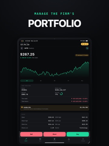 INVEST Stock Market Simulator iPad screenshot