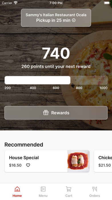 Sammy's Italian App iPhone screenshot 1 - Food & Drink app