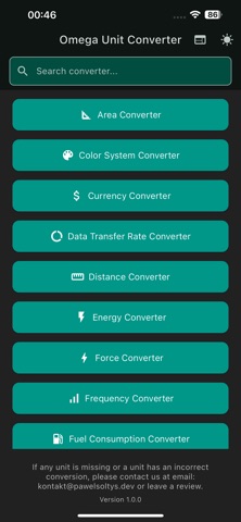 Omega Unit Converter screenshot