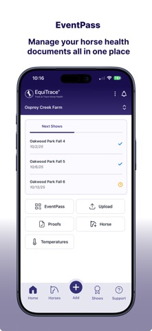 EventPass by EquiTrace iPhone screenshot