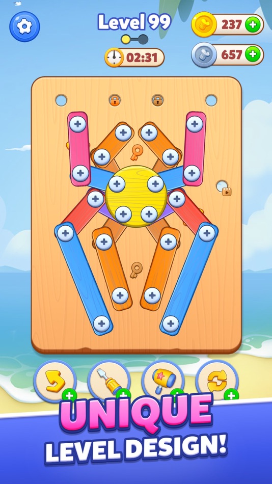 #2. Screw Puzzle, Nuts & Bolts (iOS) 来自: Jigsaw Games