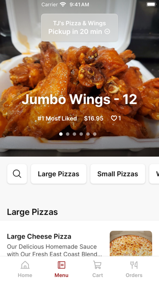 TJ's Pizza & Wings iPhone screenshot 2 - Food & Drink app