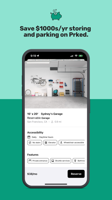 Prked - #1 Parking/Storage App Screenshot