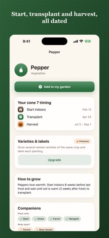 Dibble: Planting Calendar iPhone screenshot