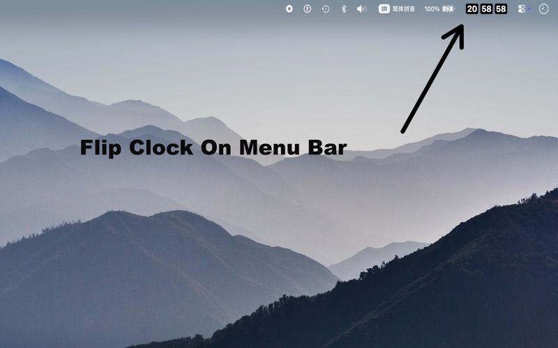 Flip Clock in MenuBar app screenshot
