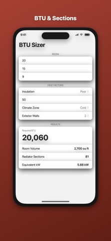 BTU Calculator: Room Heater のスクリーンショット