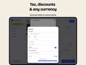 Invoice Maker, Receipt & Bill iPad screenshot