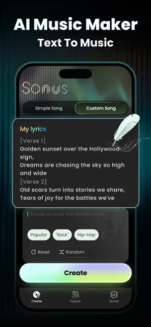 Sonus AI Song Music Generator screenshot 1