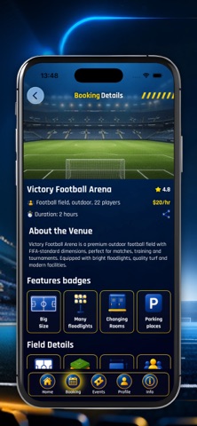 SportNest Football Fields iPhone screenshot