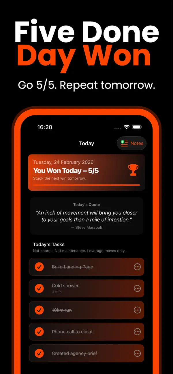 Screenshot #1 pour FiveDone: Win Your Day