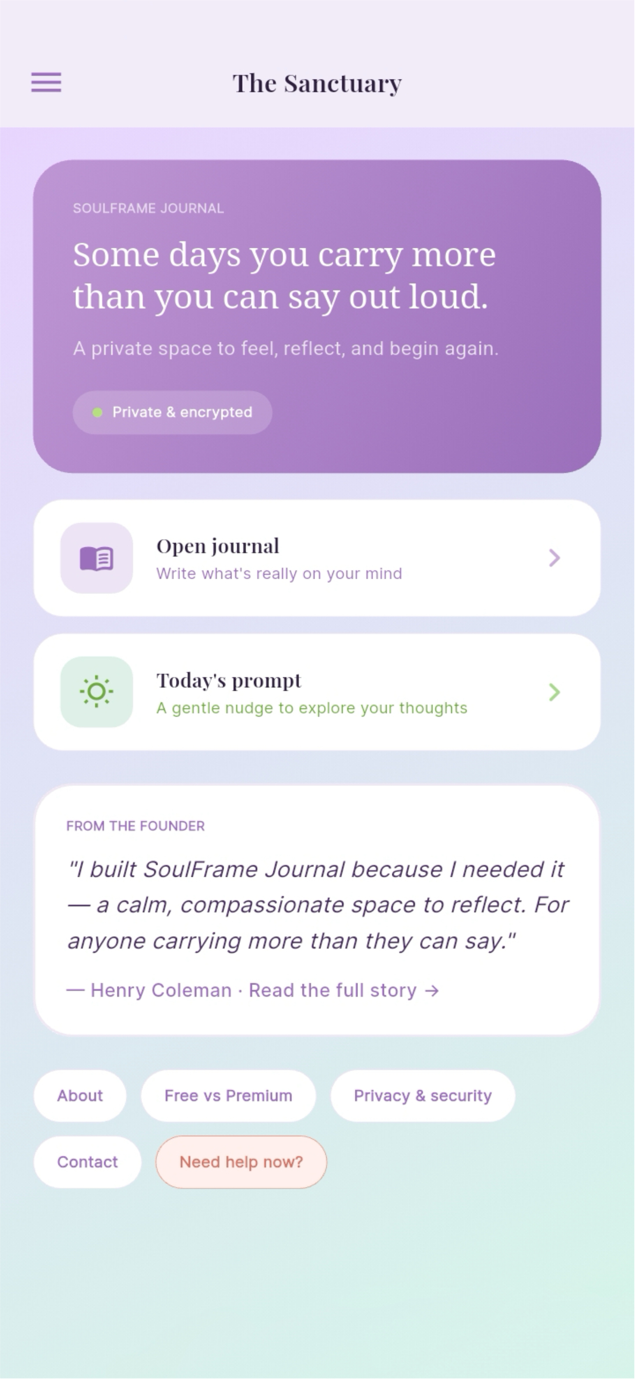 SoulFrame Journal