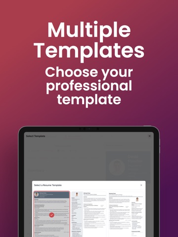 Resume Maker - Quick & Easy iPad screenshot