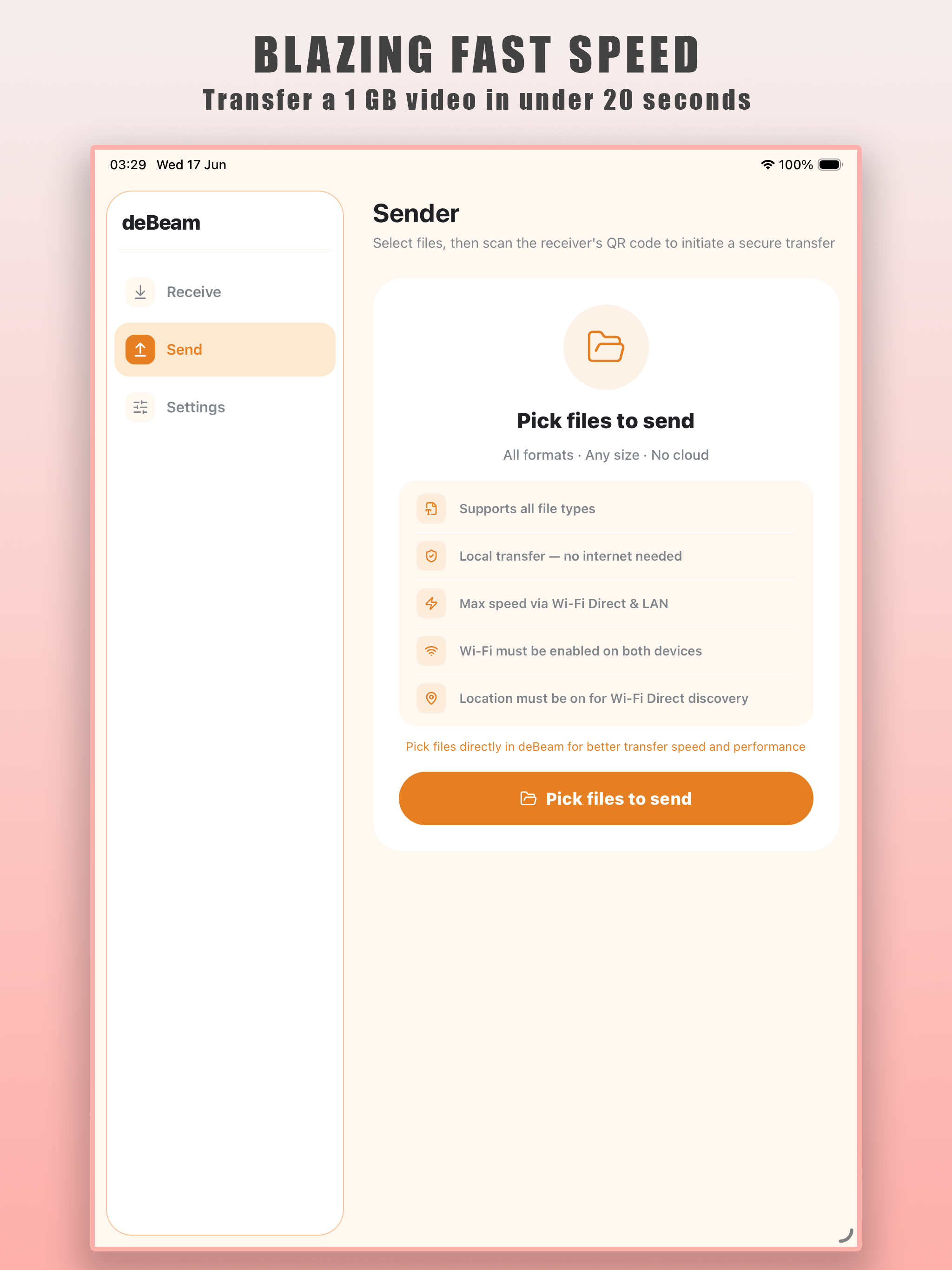 deBeam - Secure File Transfer