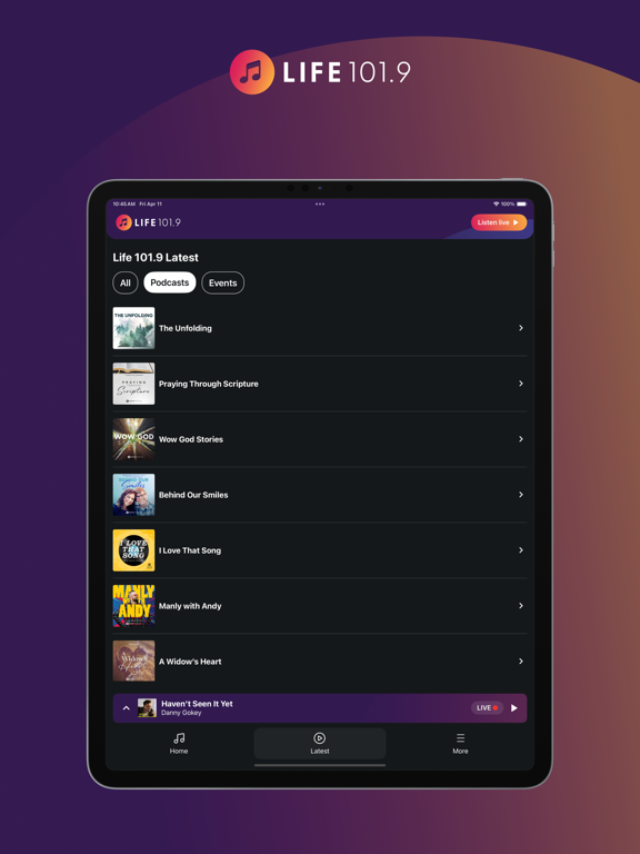 Life 101.9 iPad screenshot 4 - Music app