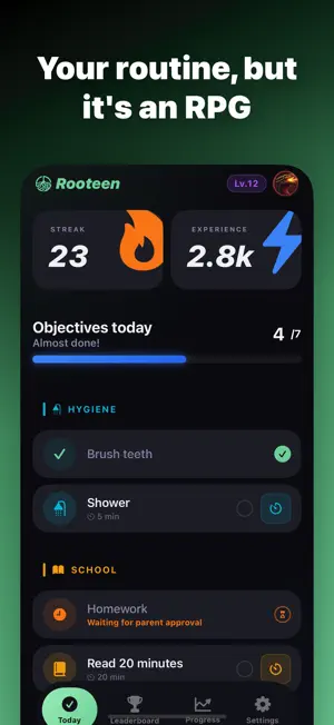 Rooteen - Gamify Teen's Habits screenshot 1