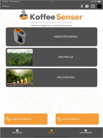 KoffeeSenser iPad screenshot